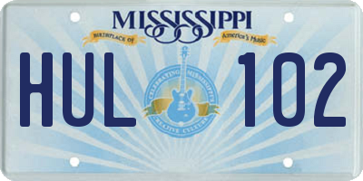 MS license plate HUL102