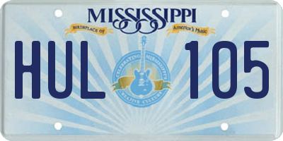 MS license plate HUL105