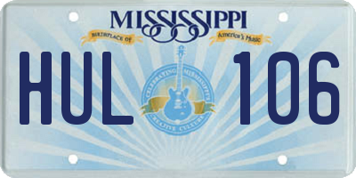 MS license plate HUL106