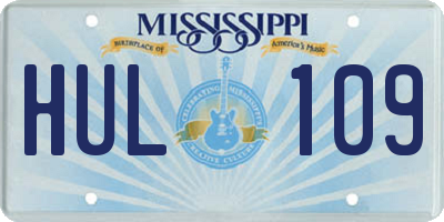 MS license plate HUL109