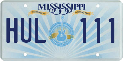 MS license plate HUL111