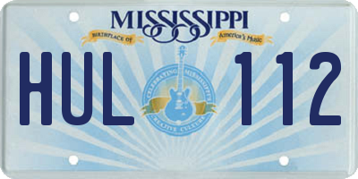 MS license plate HUL112