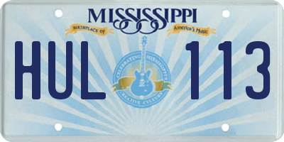 MS license plate HUL113