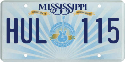 MS license plate HUL115