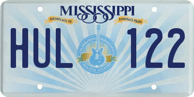 MS license plate HUL122