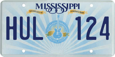 MS license plate HUL124