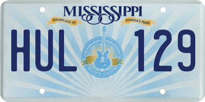 MS license plate HUL129