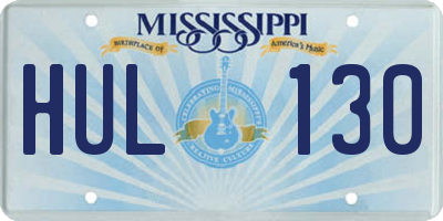 MS license plate HUL130