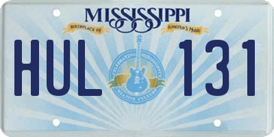 MS license plate HUL131