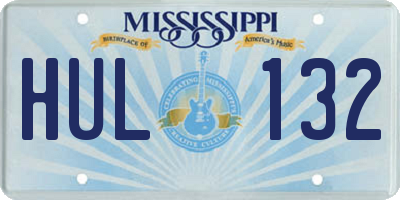 MS license plate HUL132