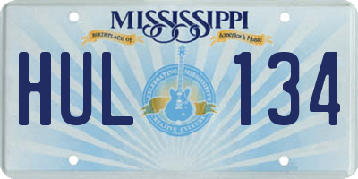 MS license plate HUL134