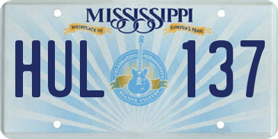 MS license plate HUL137