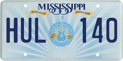 MS license plate HUL140