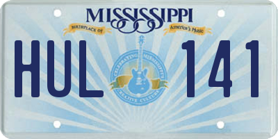 MS license plate HUL141