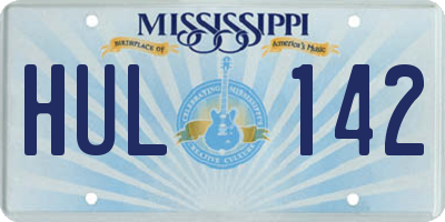 MS license plate HUL142