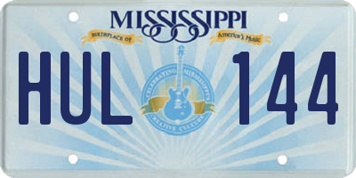 MS license plate HUL144