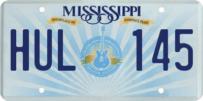 MS license plate HUL145