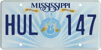 MS license plate HUL147