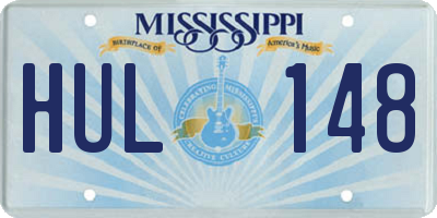 MS license plate HUL148