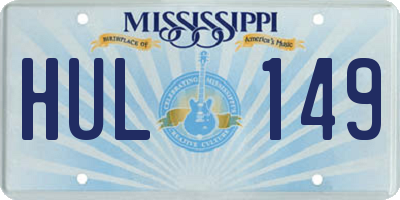 MS license plate HUL149