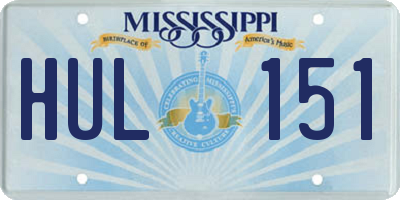 MS license plate HUL151