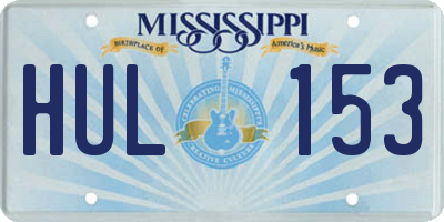 MS license plate HUL153