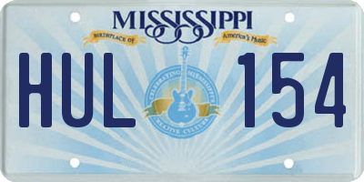MS license plate HUL154