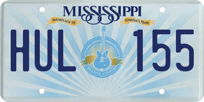 MS license plate HUL155