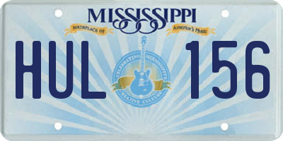 MS license plate HUL156