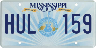 MS license plate HUL159