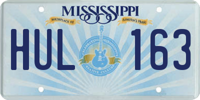 MS license plate HUL163
