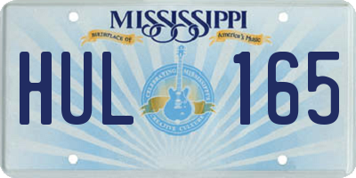MS license plate HUL165