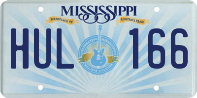 MS license plate HUL166