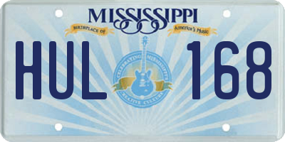 MS license plate HUL168