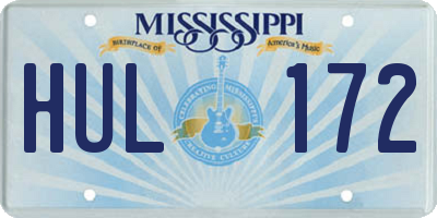 MS license plate HUL172