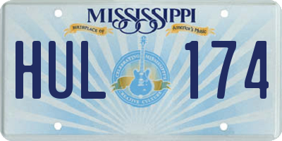 MS license plate HUL174