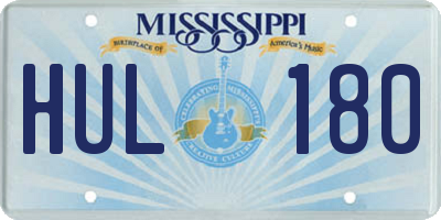 MS license plate HUL180