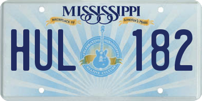 MS license plate HUL182