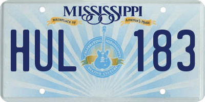 MS license plate HUL183