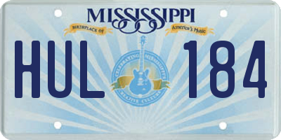 MS license plate HUL184