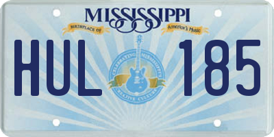 MS license plate HUL185
