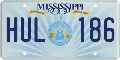 MS license plate HUL186