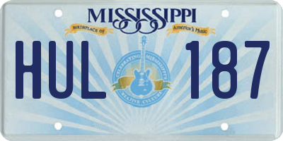 MS license plate HUL187