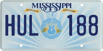 MS license plate HUL188