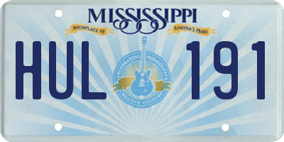 MS license plate HUL191