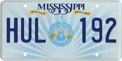 MS license plate HUL192