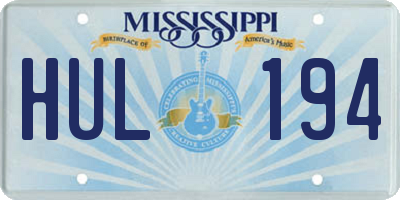 MS license plate HUL194