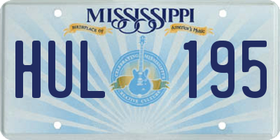 MS license plate HUL195