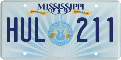 MS license plate HUL211