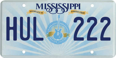 MS license plate HUL222